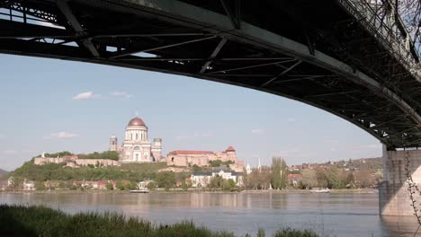 under the bridge view of basilica of esztergom