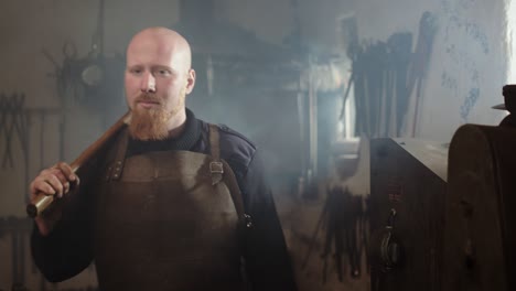 blacksmith portrait in his workshop