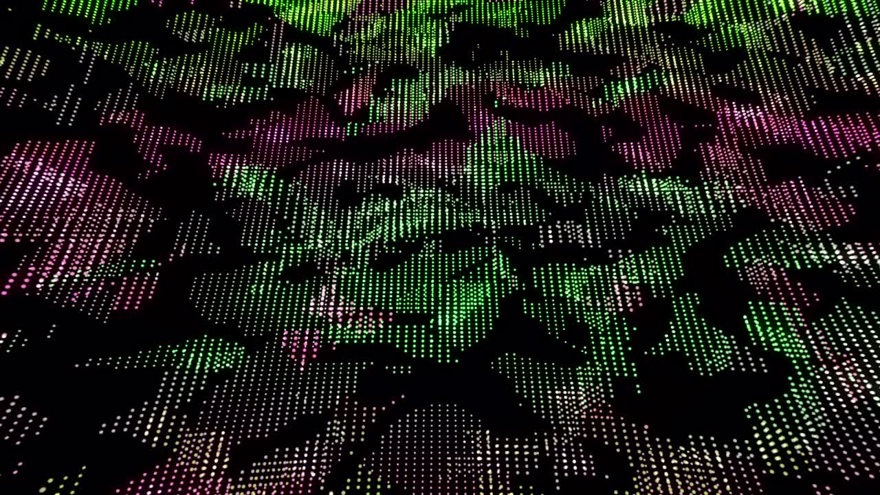 círculo de fondo de movimiento de puntos digitales, estilo tecnológico moderno verde