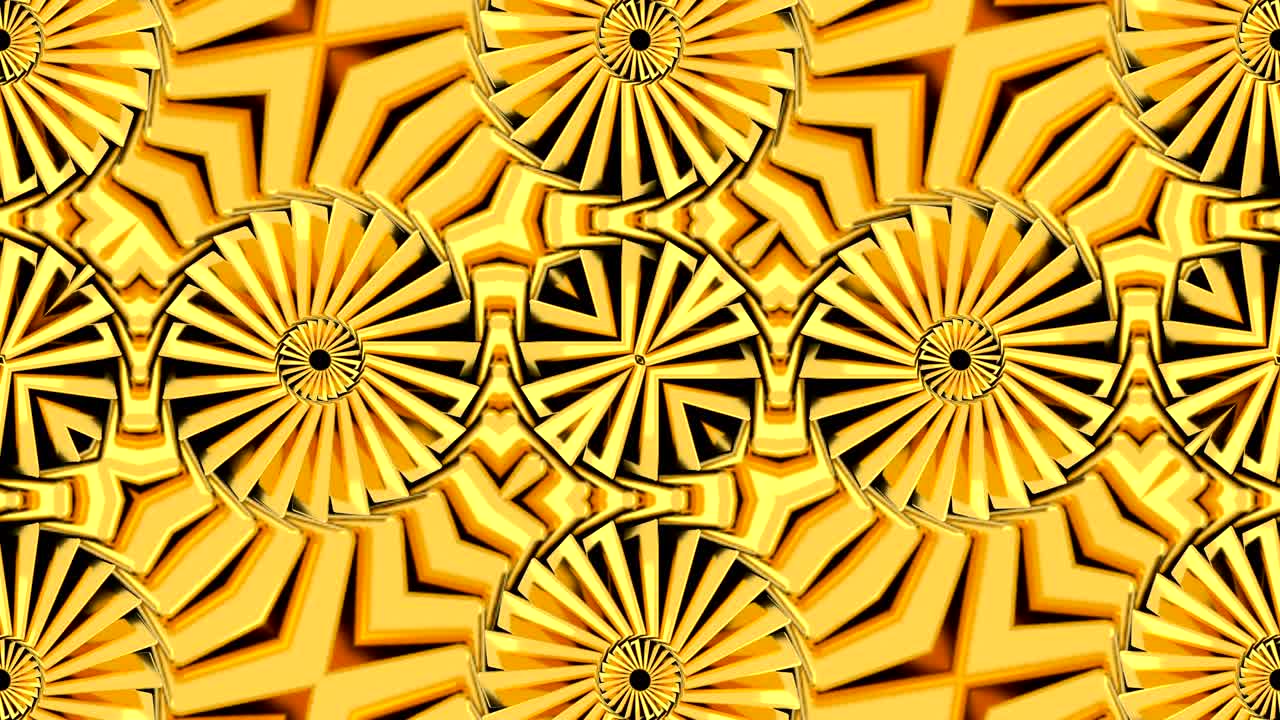 Abstract background with gold kaleidoscope