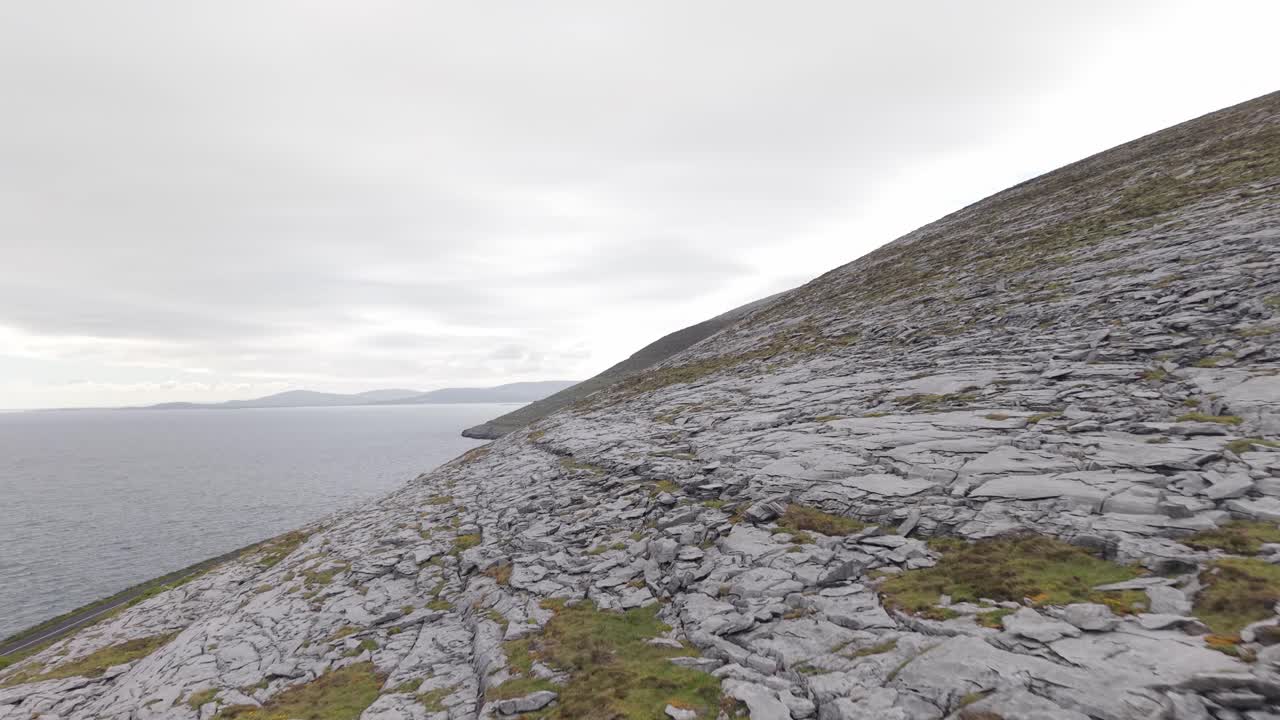 Rocky karst landscape overlooking the Atlantic Ocean at the Burren, Ireland's west coast