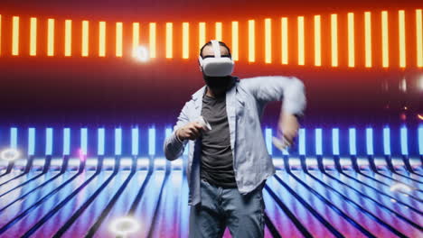 stylish young man reflects artistic vibes by using virtual reality headset