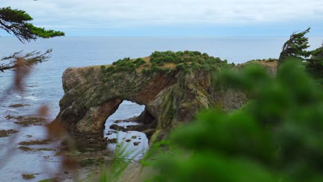 coastal rock arch with ocean view