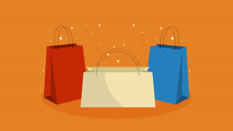 shopping bags commerce business animation