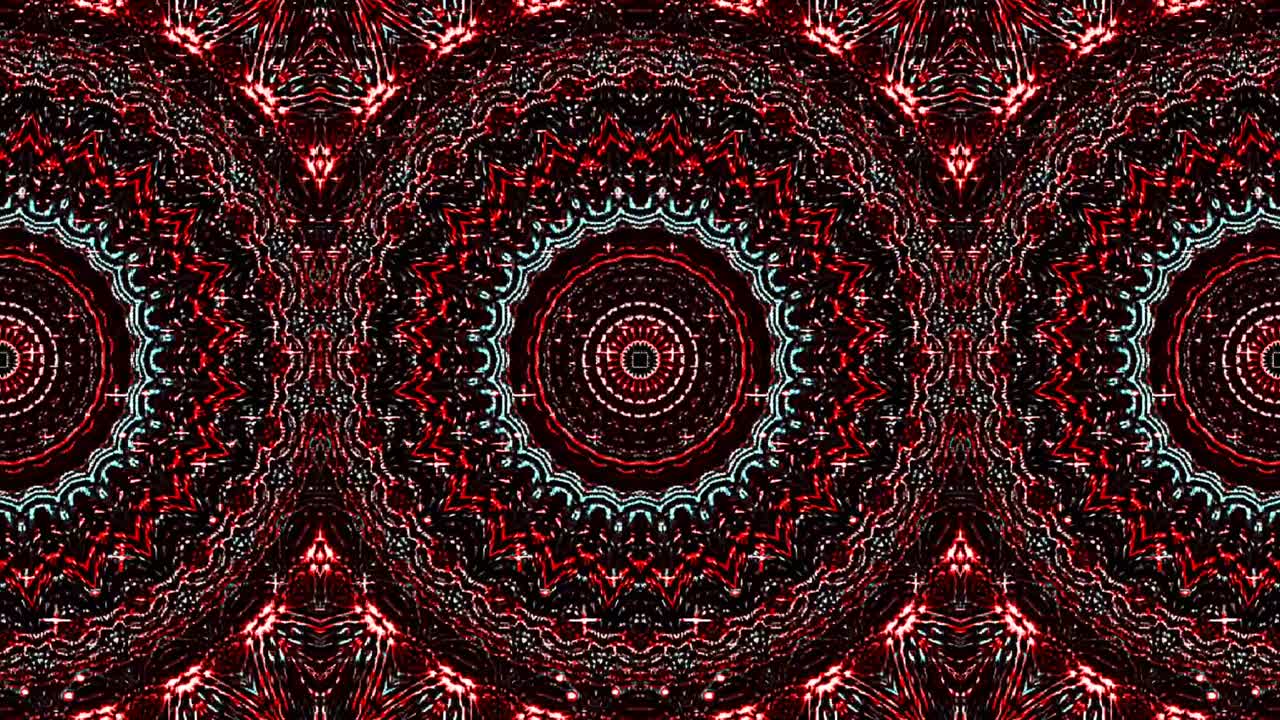 patrón de kaleidoscopio abstracto con colores completos. mandala mágica. 4k