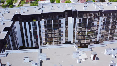 modern multi storey buildings. aerial view of modern high rise apartment buildings