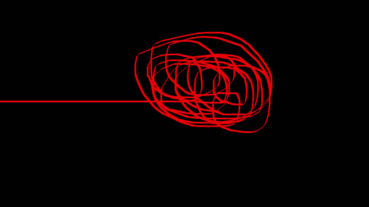 Abstract red lines on black