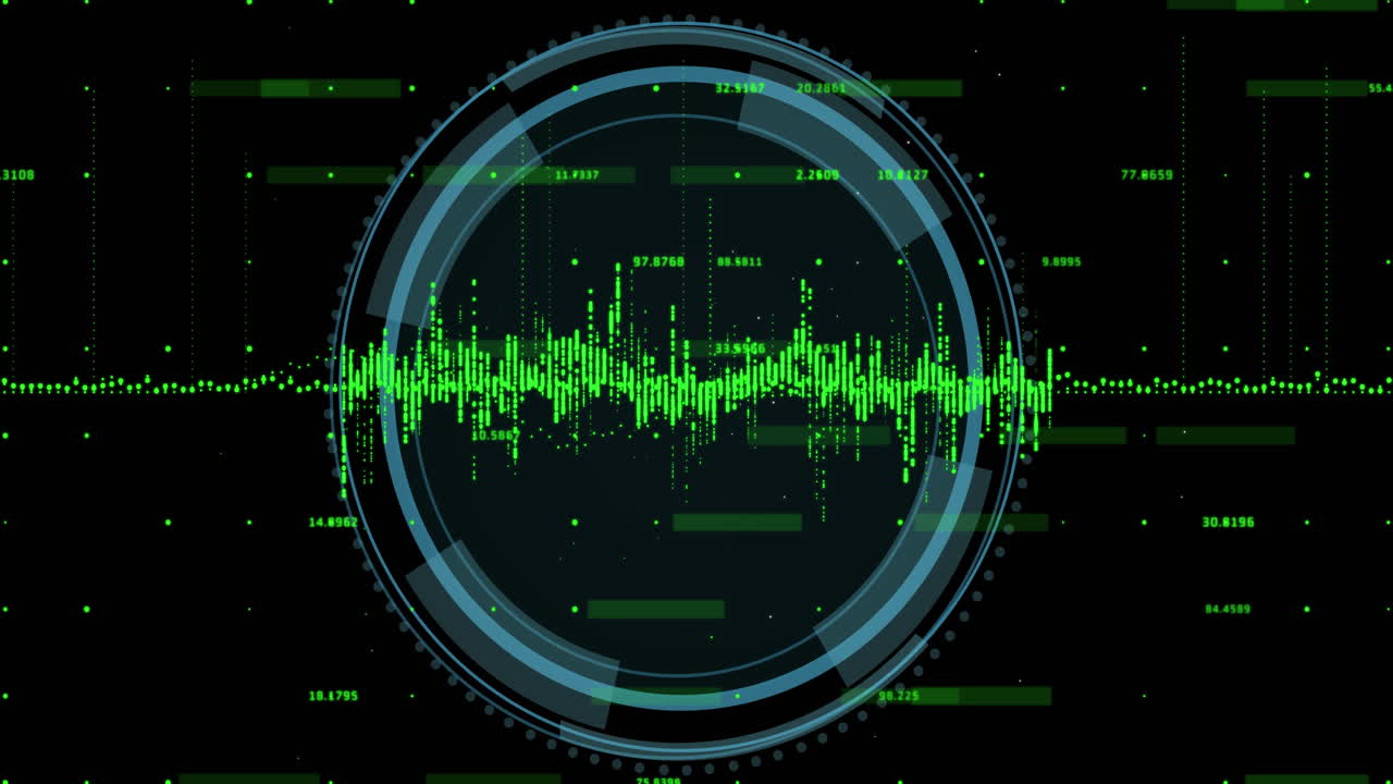 animación de gráficos sobre texto de protección de datos y escudo en círculos contra números cambiantes