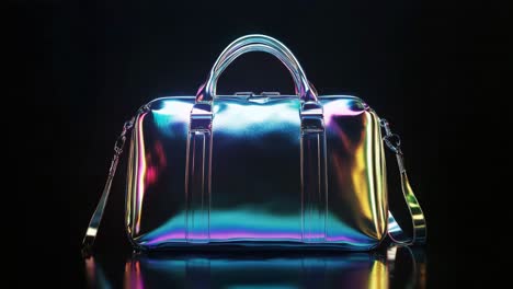 holographic iridescent travel bag