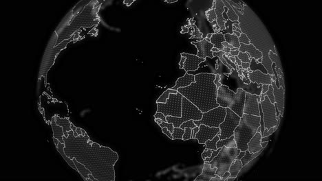 Western-Sahara-Country-alpha-for-editing-Data-analysis-Technology-Globe-rotating,-Cinematic-video-showcases-a-digital-globe-rotating,-zooming-in-on-Western-Sahara-country-alpha-for-editing-template