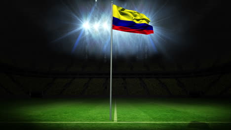 Colombia-national-flag-waving-on-flagpole