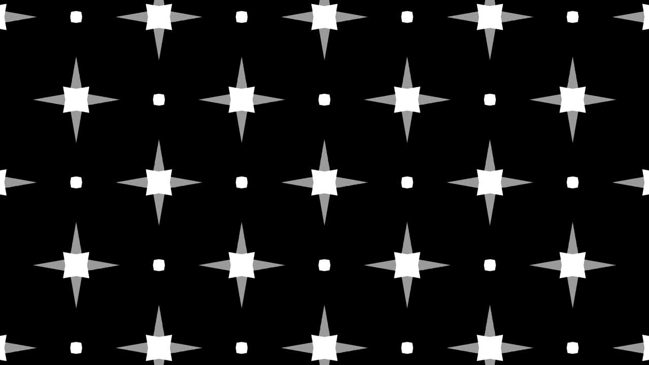 patrón gráfico en blanco y negro con efecto estroboscópico e hipnótico, mientras aumenta en tamaño y luego lo reduce.