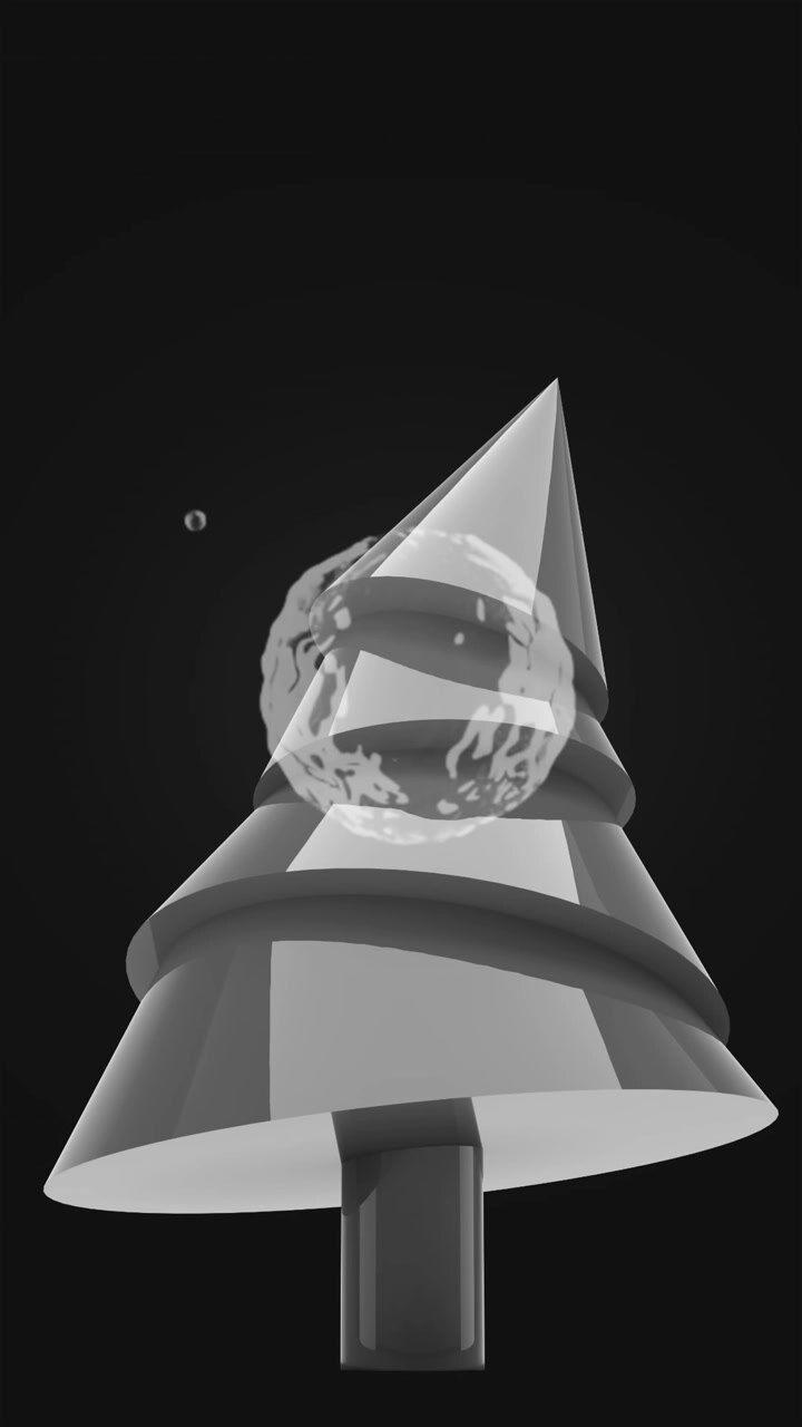 Animation of christmas tree over black background