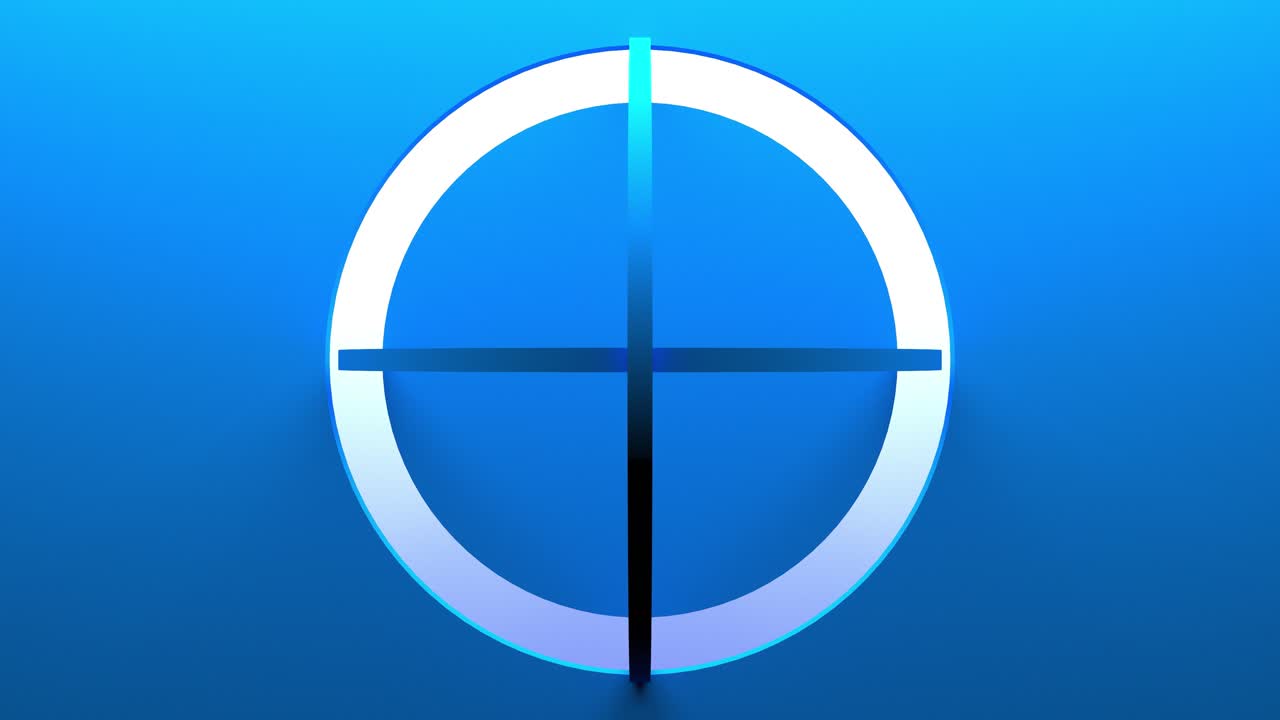 círculo azul abstracto de diseño giratorio tridimensional