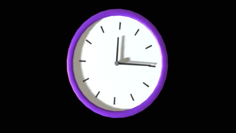 Animation-of-clock-moving-on-black-background