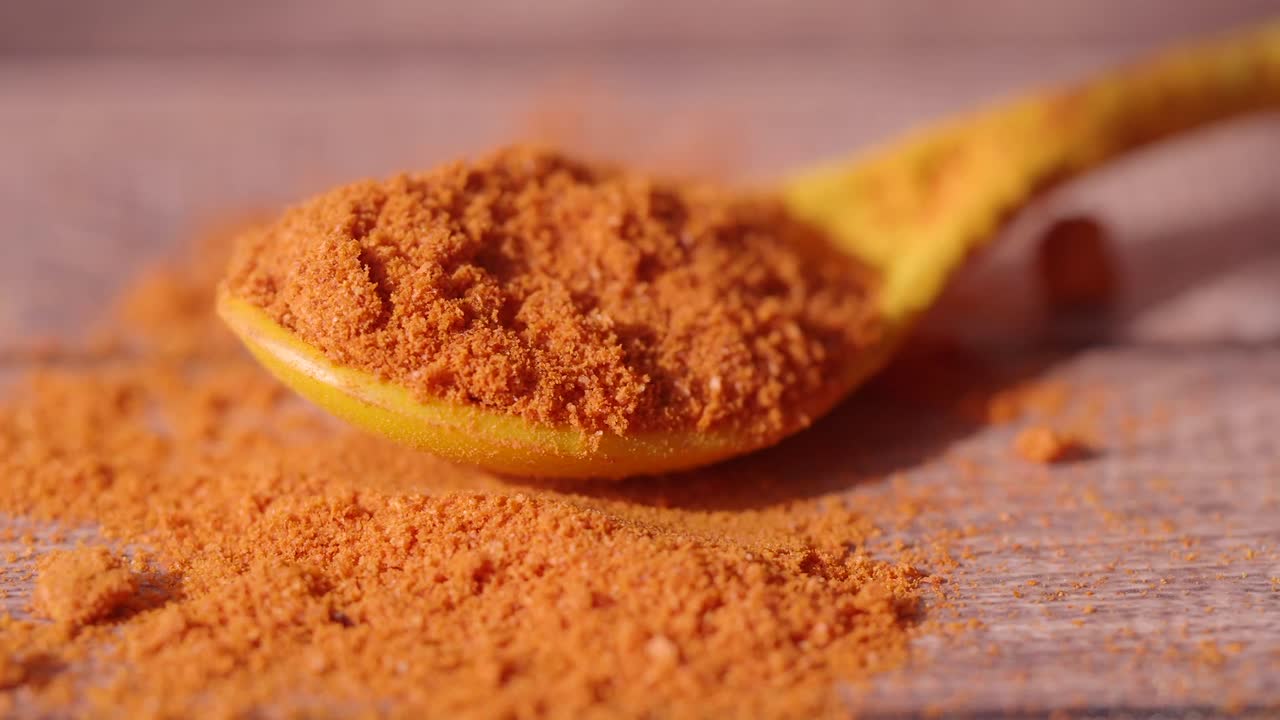 Turmeric Powder in a Spoon