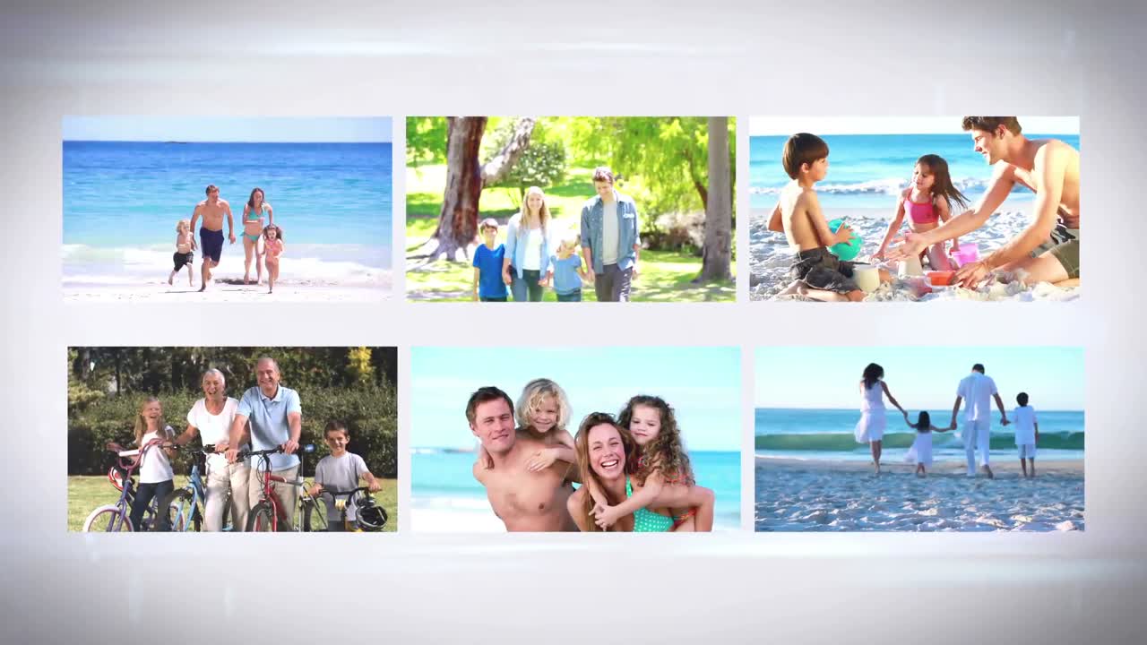 familias en montaje de vacaciones