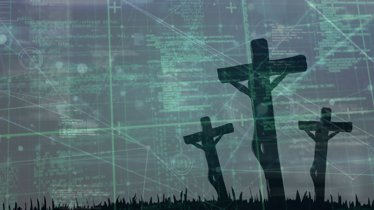 스타디움에서 연습하는 백인 남성 축구 선수들에 대한 다양한 데이터 처리의 애니메이션