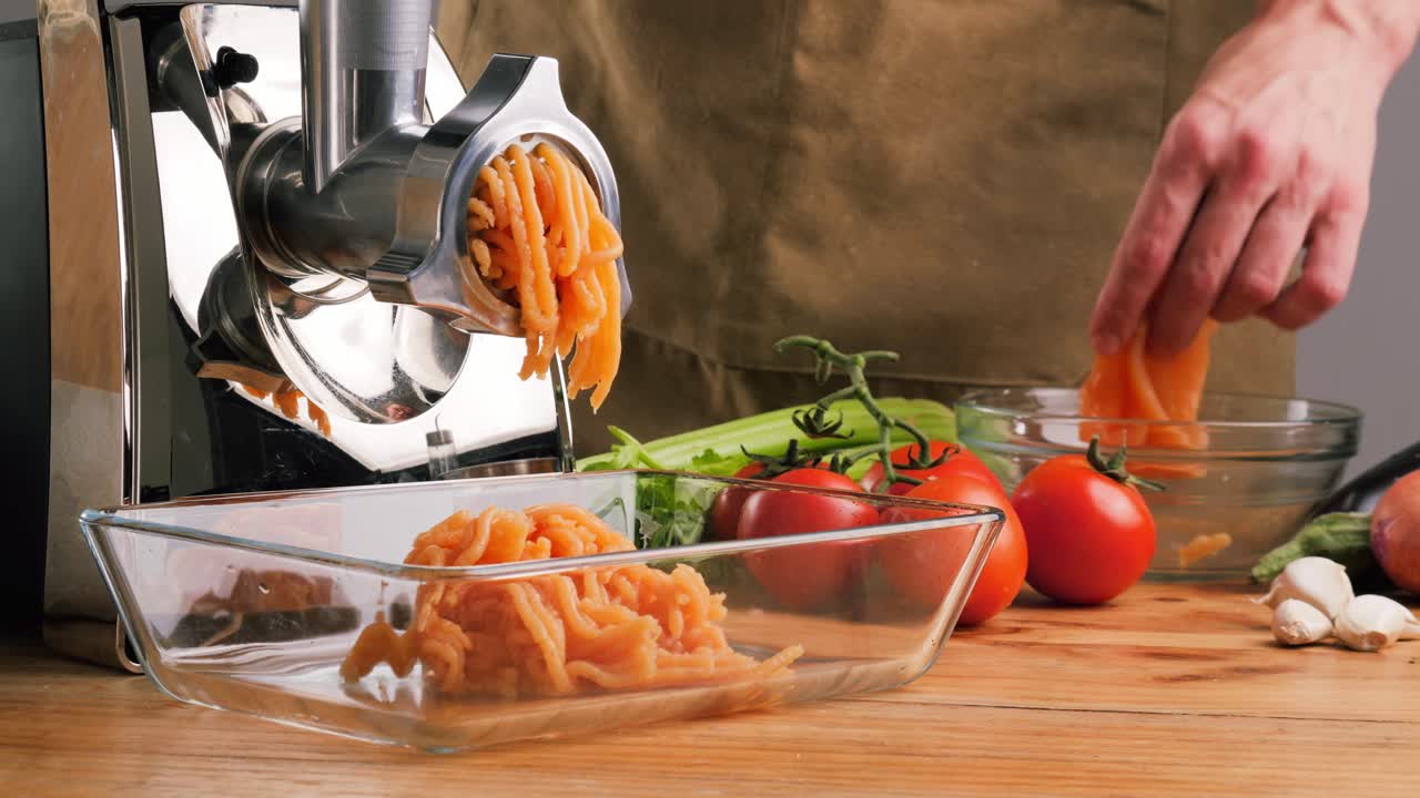 Preparing Ground Meat with Meat Grinder