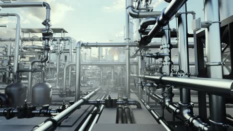 refinería de petróleo y planta y columna de torre de la industria petroquímica en la industria del petróleo y el gas