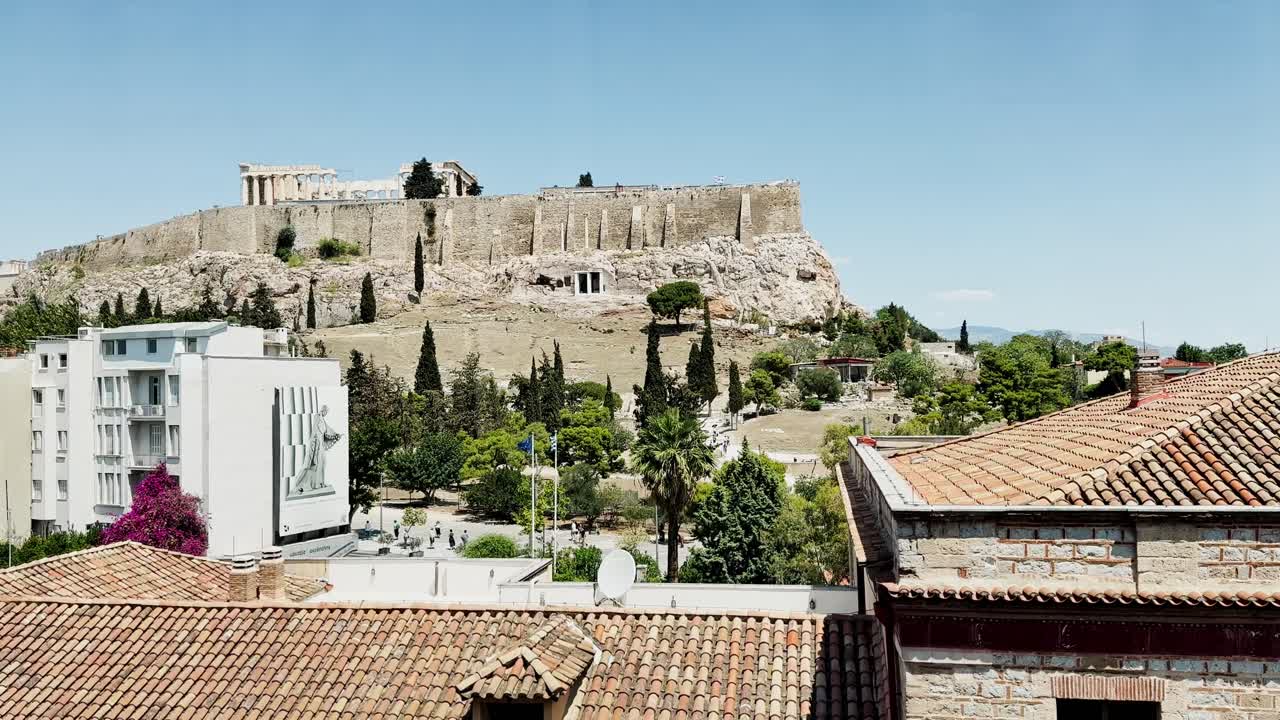 Panoramic View of Acropolis Hill and Athens Rooftops