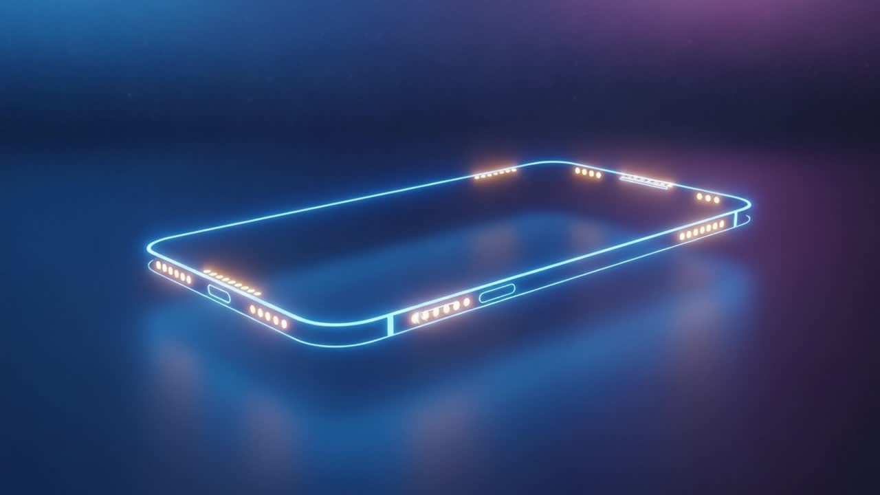 Et futuristisk neon smartphone-design: Indfang essensen af teknologi i en stilfuld og iøjnefaldende glød
