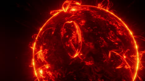 active sun with solar flares