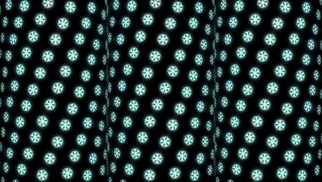 Neon Christmas Pattern Background of Snowflake in White and Black Looping animation