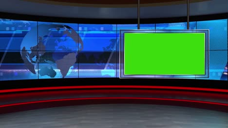 3d virtual news studio green screen background