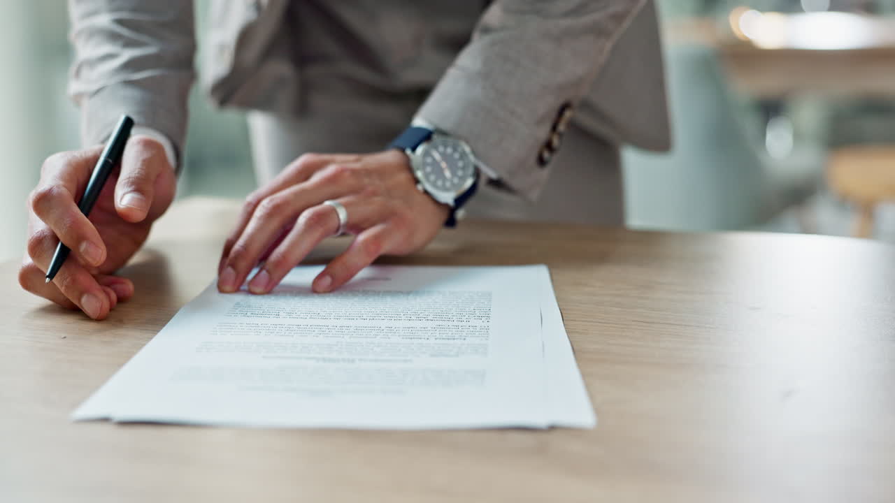 Documents, hands and business person