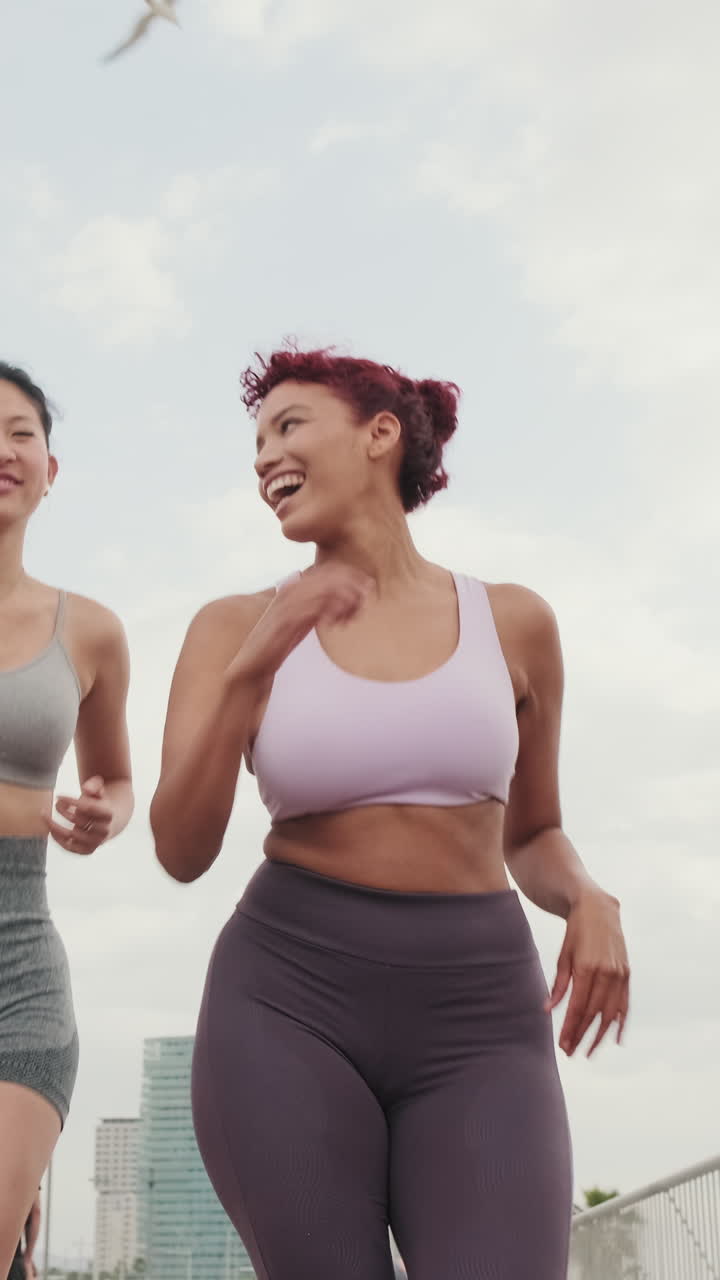 Friends Running in the City