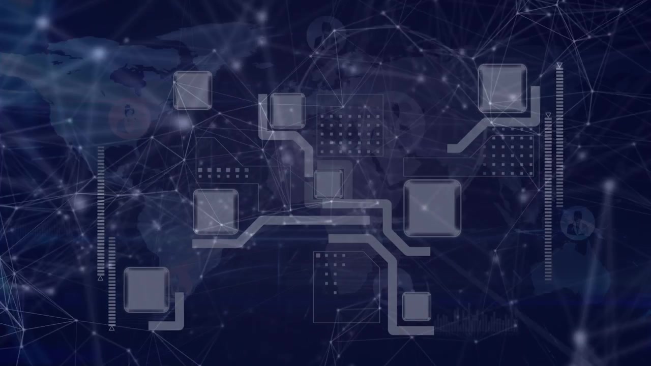 Animation of network of connections over world map
