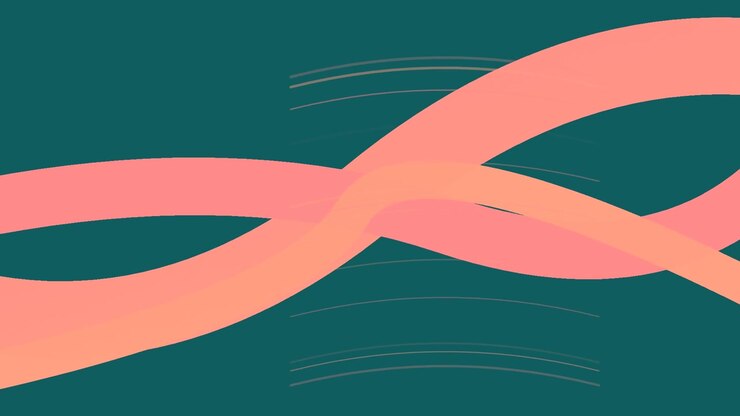 Fundo Abstrato em Movimento com Ondas Rosas Fluidas em Verde Escuro