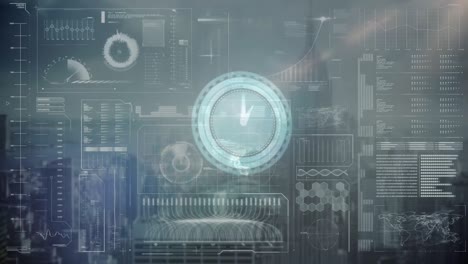 animation of moving clock over diverse data