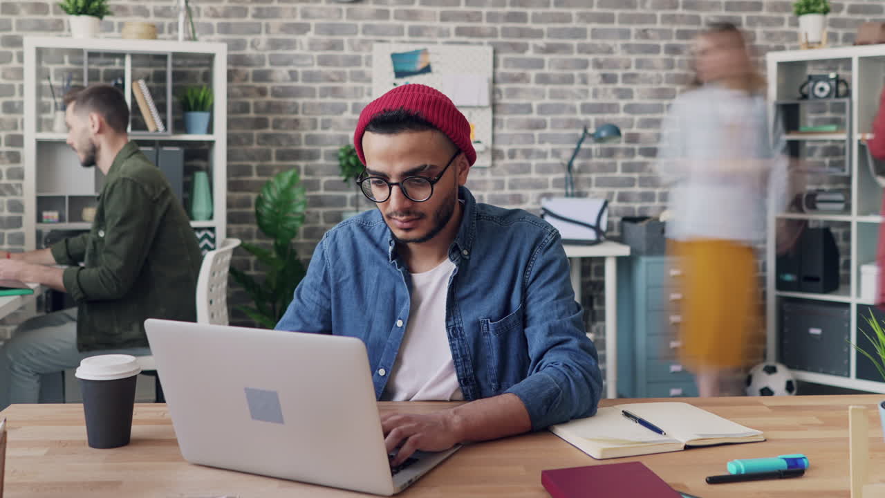 Young professionals working in a modern office environment