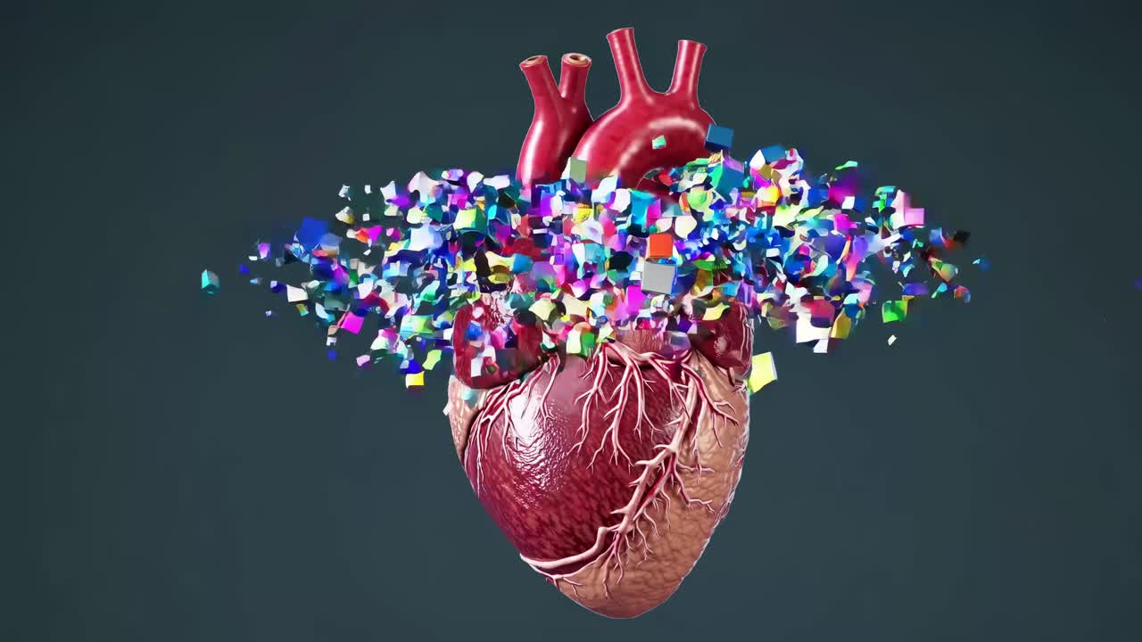 Colorful 3D Model of a Human Heart