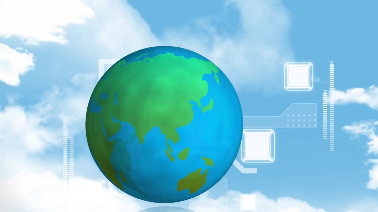 연결 네트워크와 글로브의 애니메이션