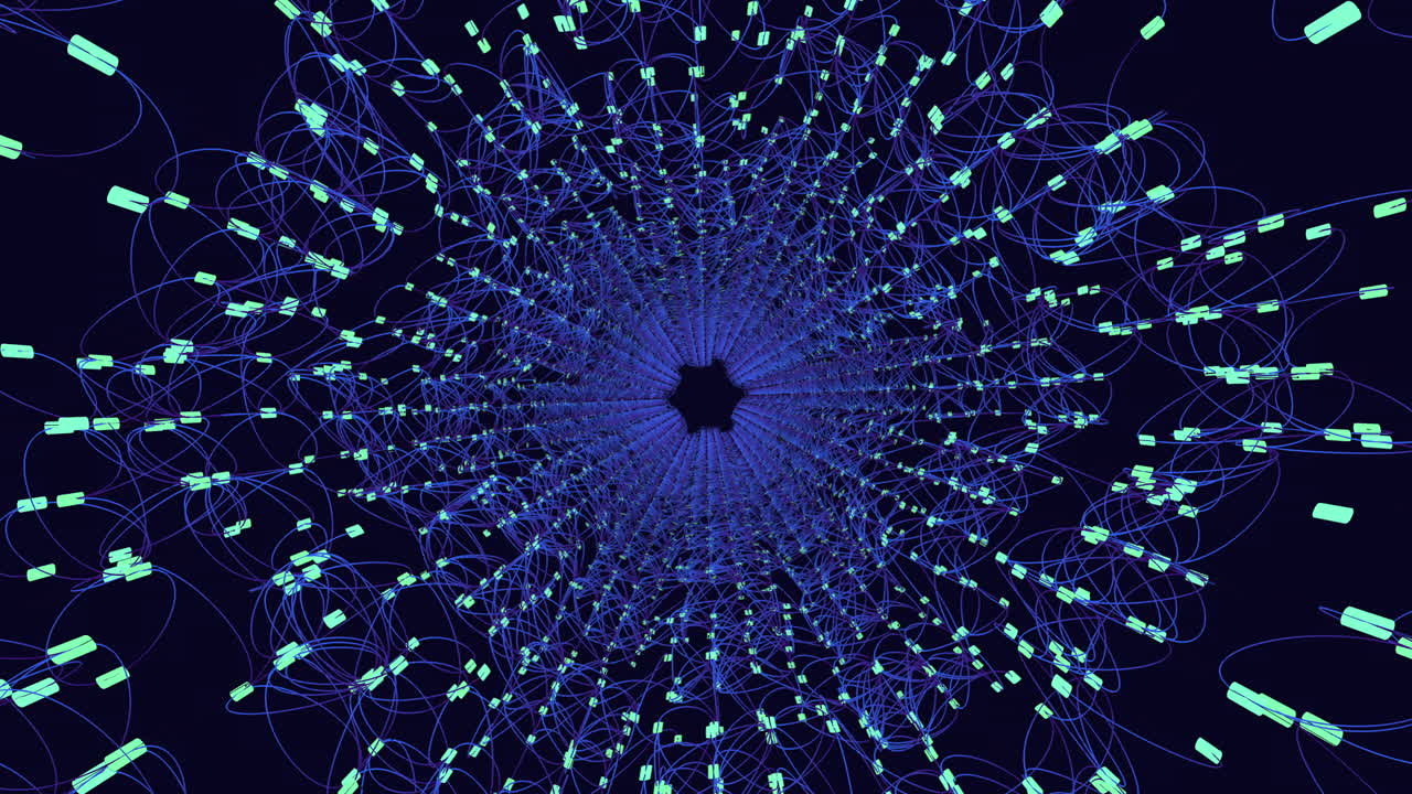 A Blue And Green Lines And Dots