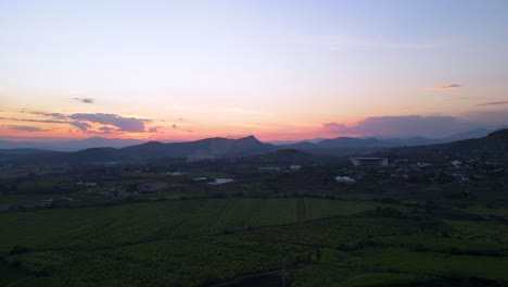 Amazing-aerial-view-of-a-sunset-over-rural-Mexico