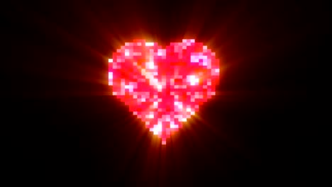 pixel heart on digital tv screen seamless loop