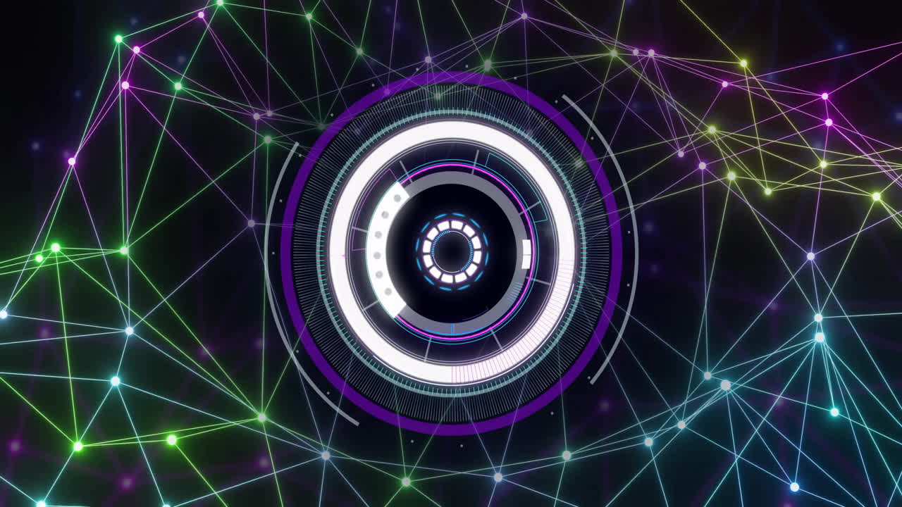 Animation of scope scanning and connections on black background