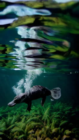 platypus in forest stream