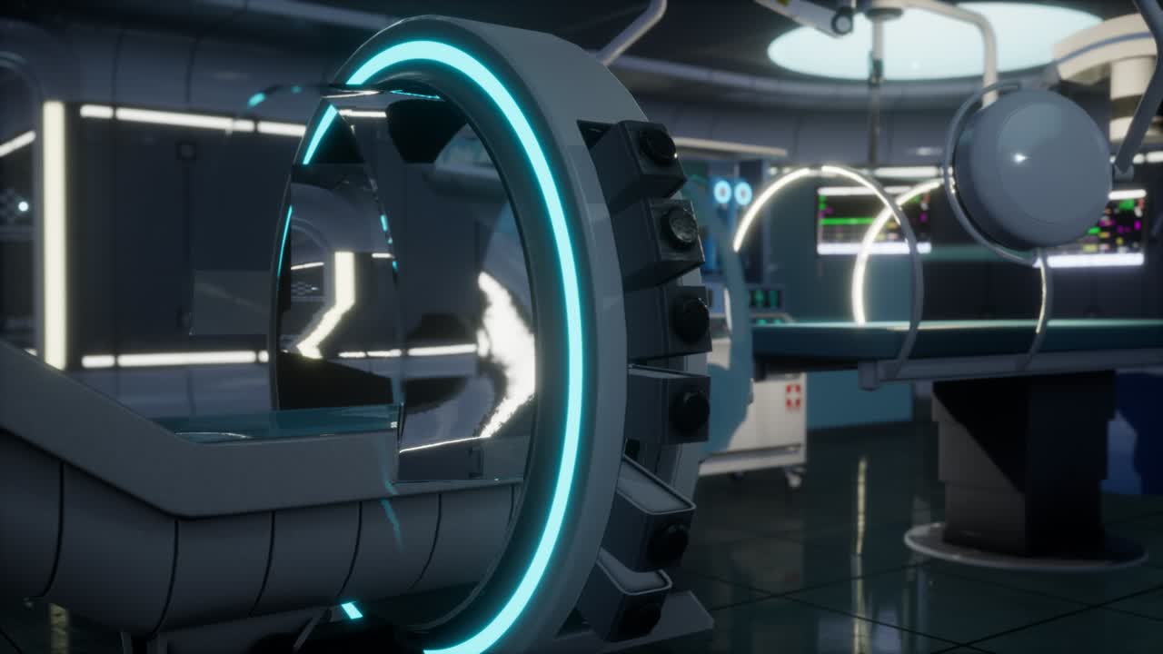 equipo médico de escáner de resonancia magnética en el hospital