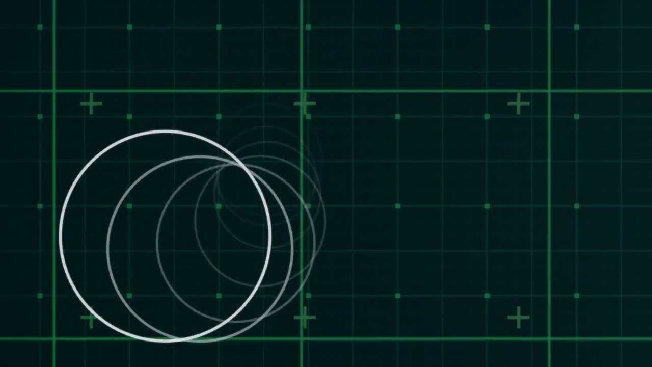 모양 위에 움직이는 원의 애니메이션