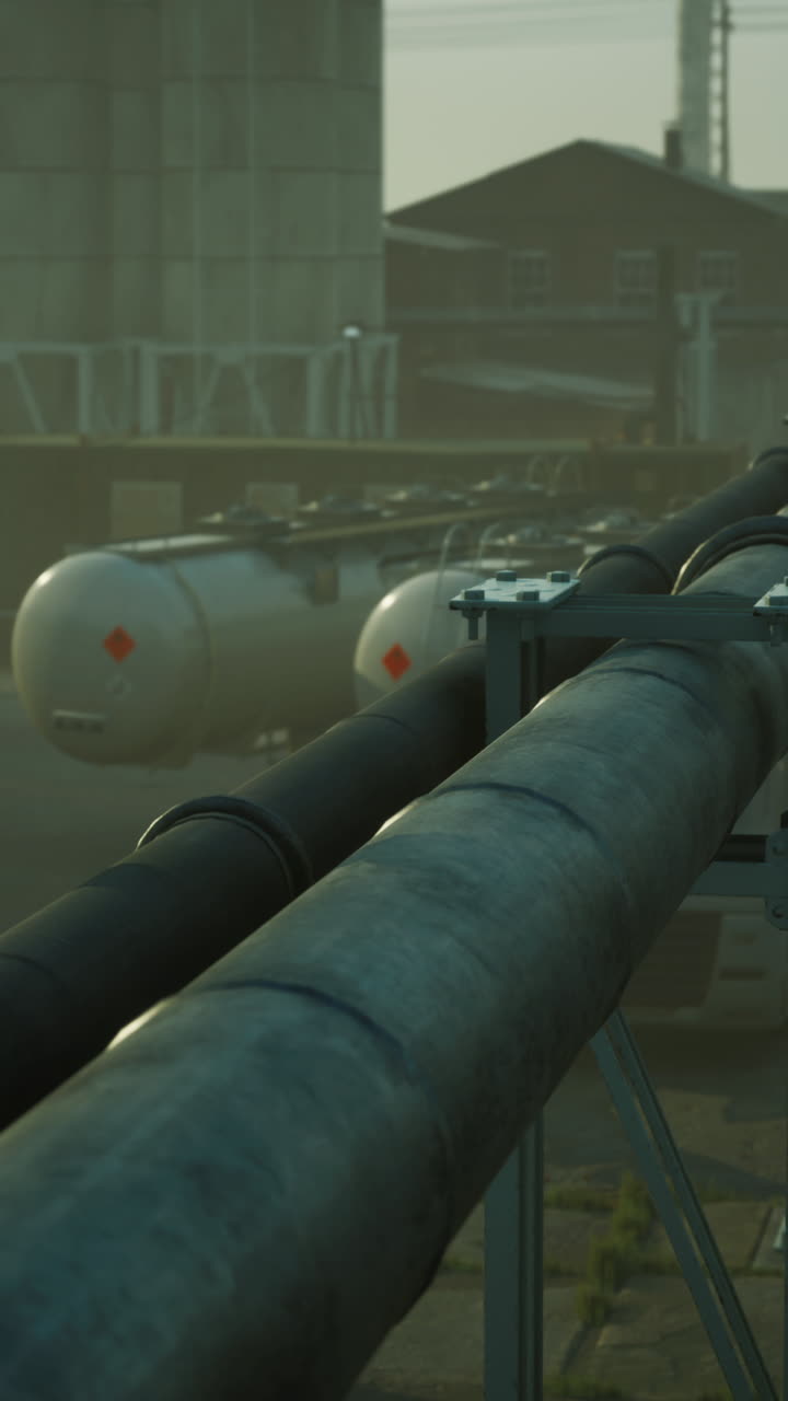 oleoducto industrial en una instalación