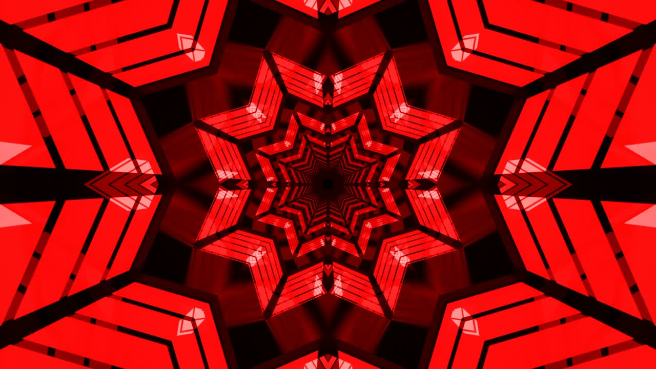 빨간색 추상 루프 led 조명 터널