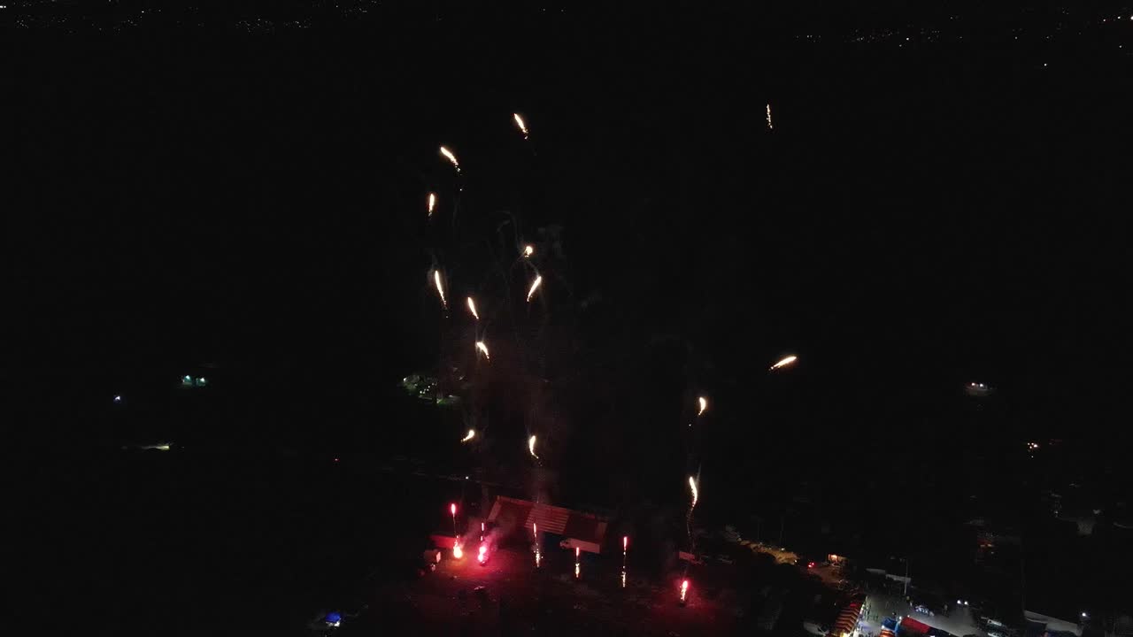 primer plano del espectáculo de fuegos artificiales