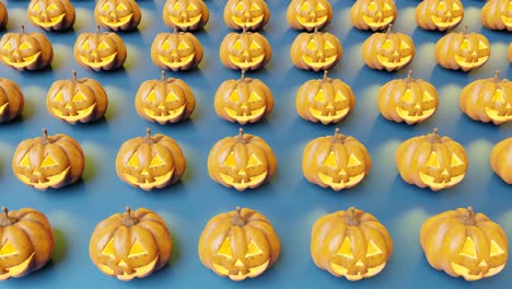 halloween pumpkin decoration pattern on blue background