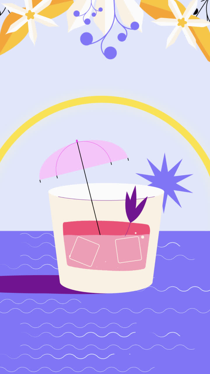 평평한 디자인의 모션 그래픽 사이더 일러스트레이션