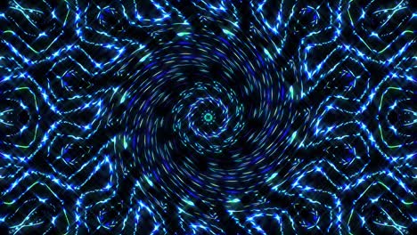 abstract caleidoscopio brillante hermoso movimiento suave líneas azules brillantes arreglo de luz